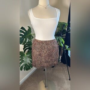 Leopard Print Mini Skirt